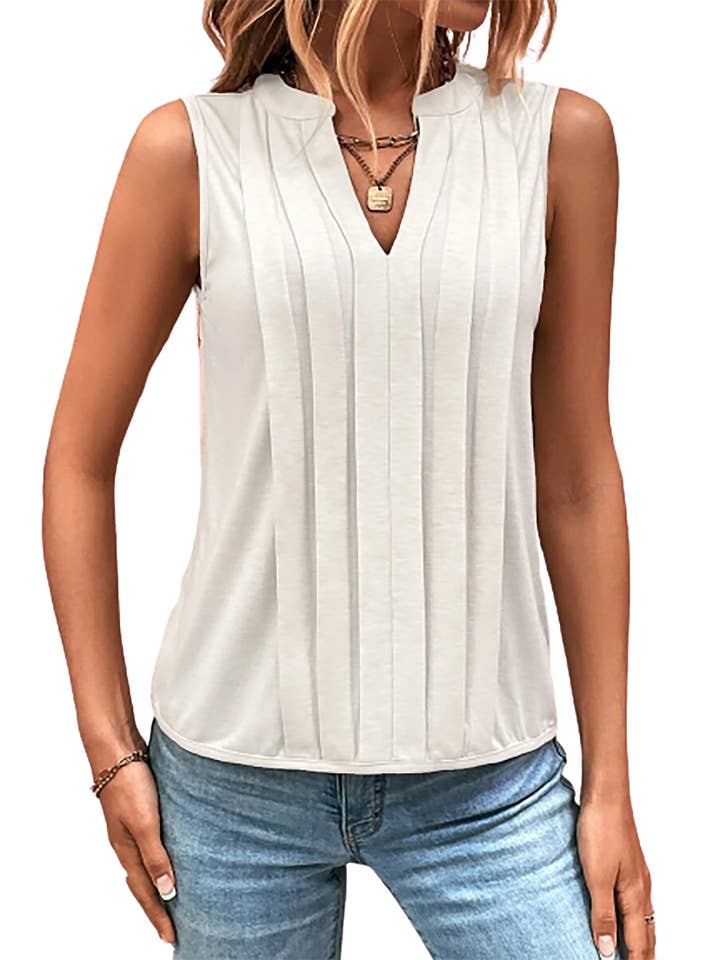 Wholesalesir - Wholesale Blouse - Women's - Women's V Neck Sleeveless Blouse Tops Shirts1
