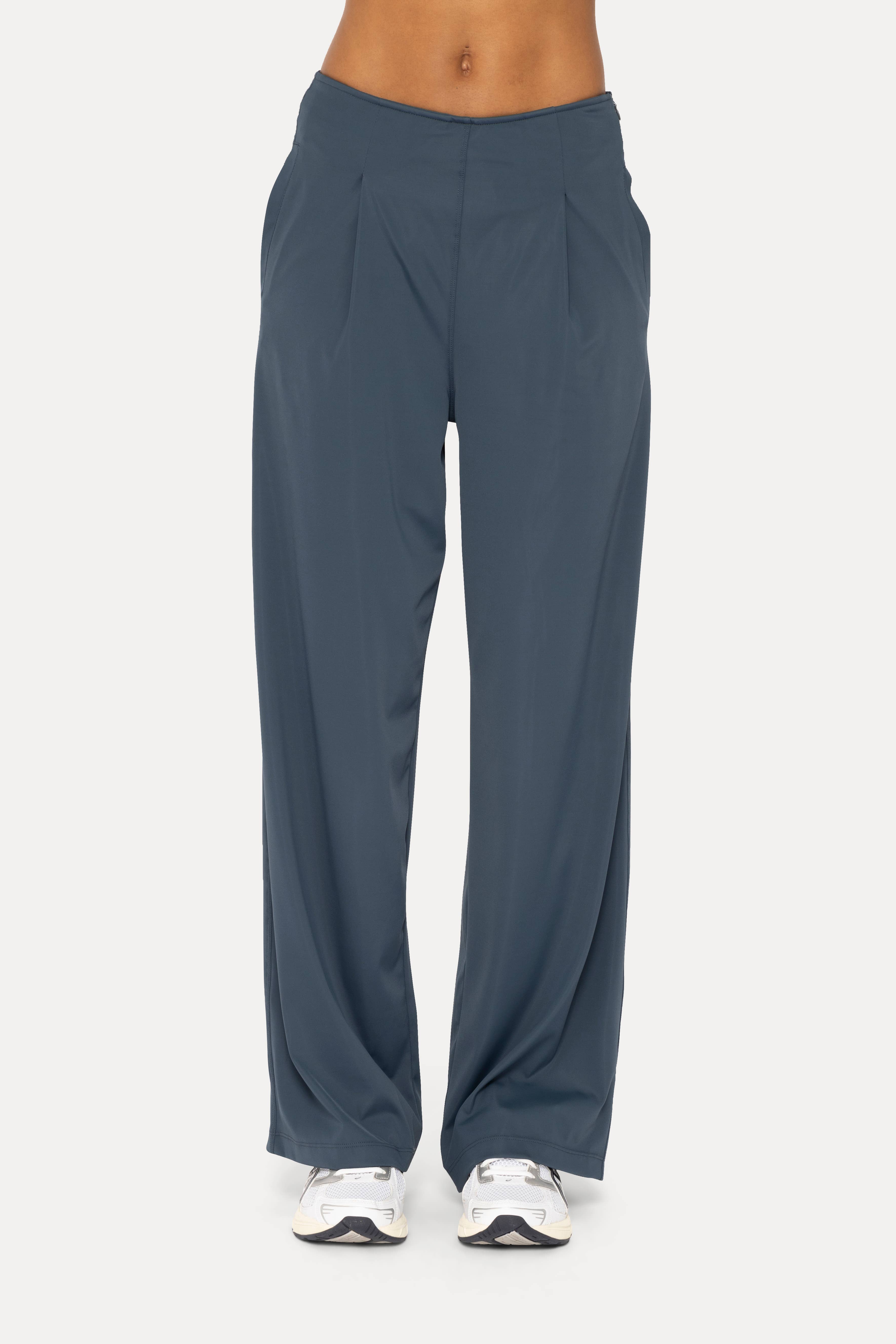 Mono B - Wholesale Pants - Women's - Flexflow Plated Front Wide Leg Pants5