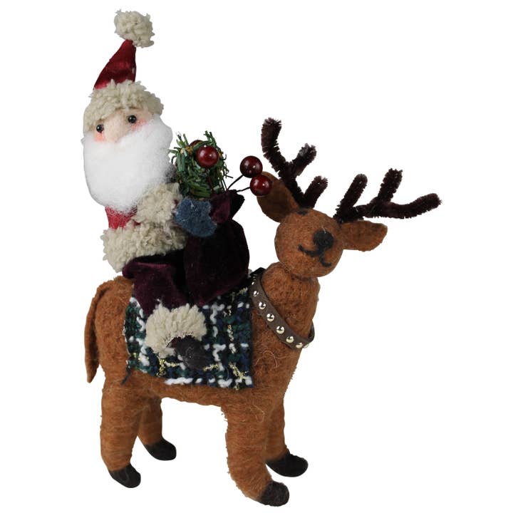 Santa on Deer, Felt - Right for wholesale by HomArt