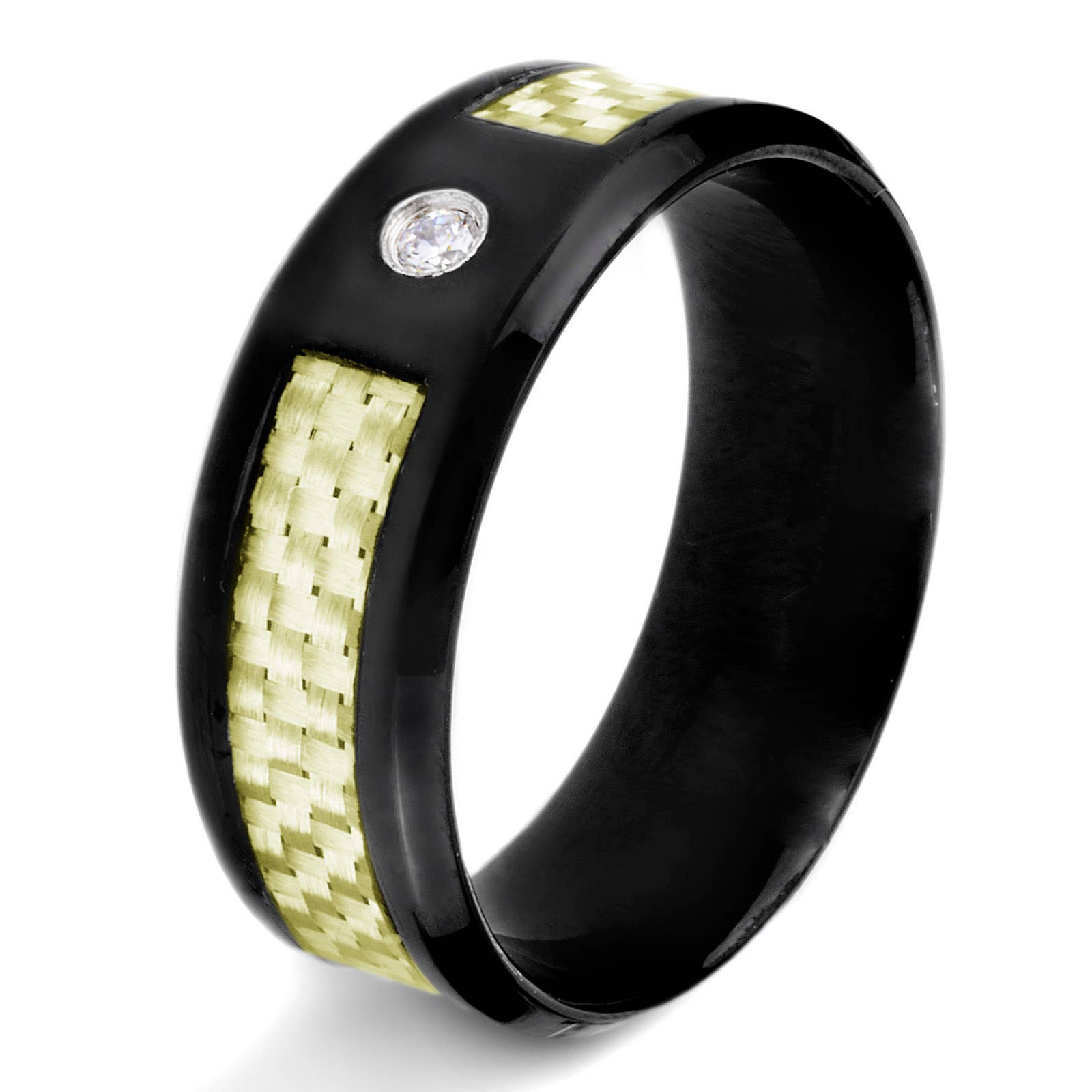 West Coast Jewelry - Wholesale Band/Stacked Ring - Carbon Fiber Cubic Zirconia Band Ring0