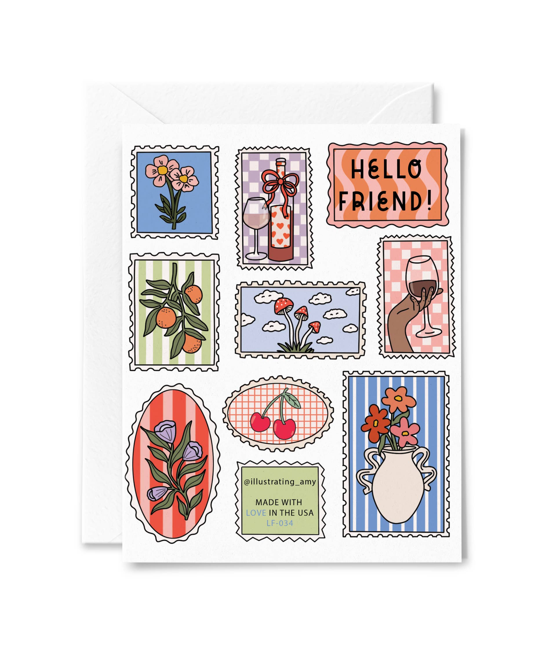 Illustrating Amy - Vente Cartes de déclaration d'amour - Petites Cartes Timbres d'Amour1