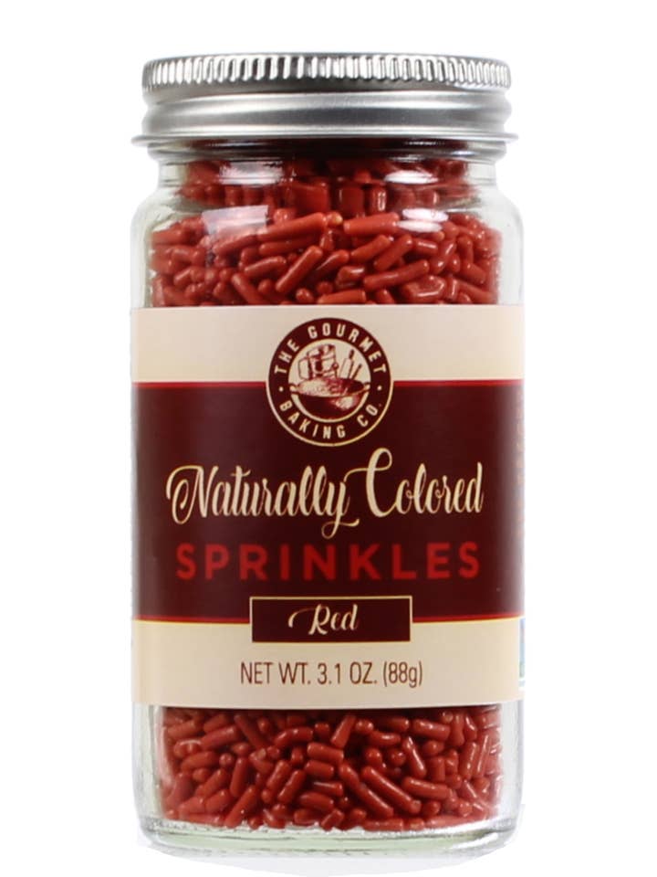 Naturally Colored Red Sprinkles 3.1 Oz. for wholesale by Pepper Creek Farms