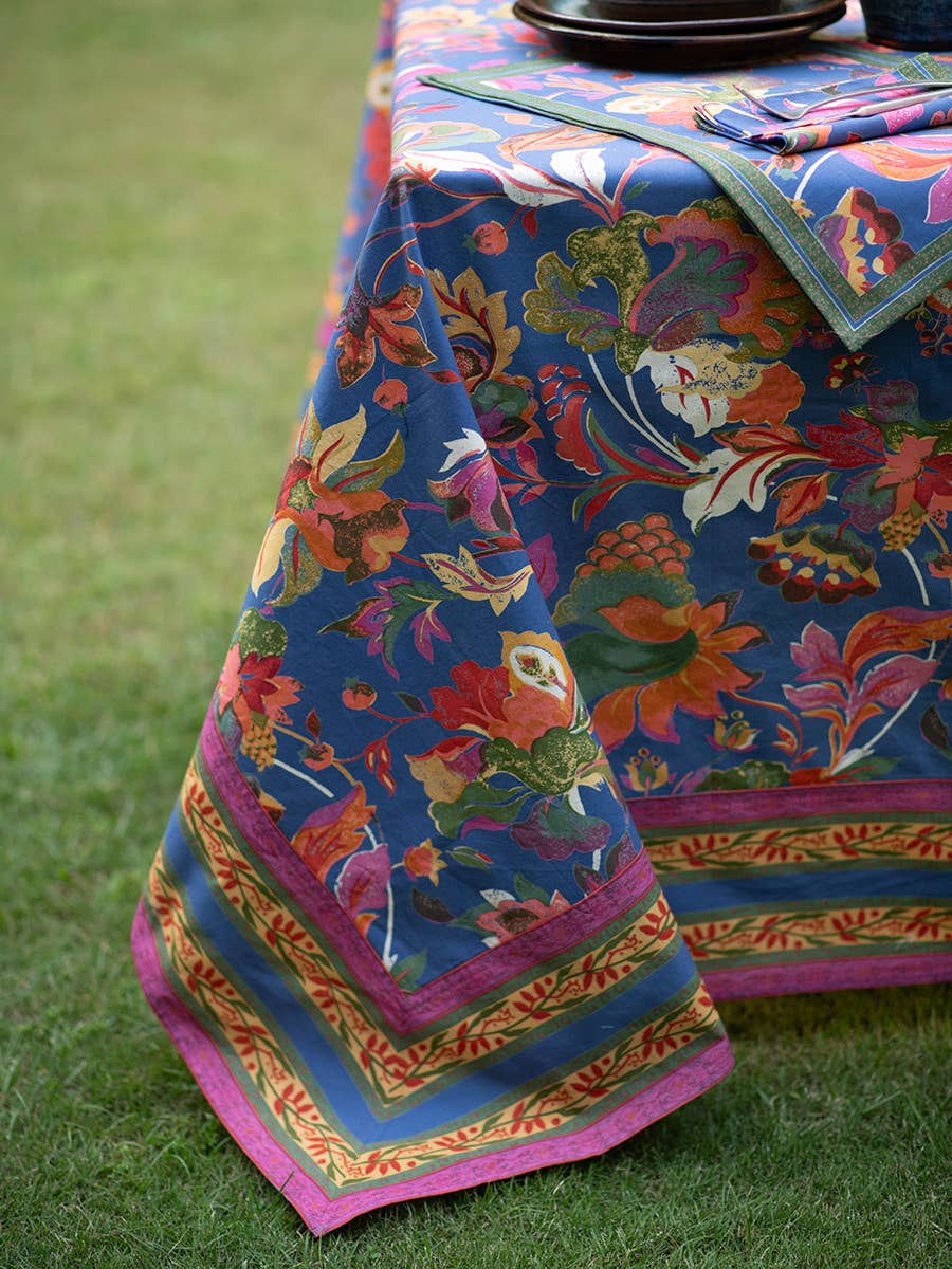 Handprint - Wholesale Tablecloth - Sherwood Mingei Blue   Tablecloth 1