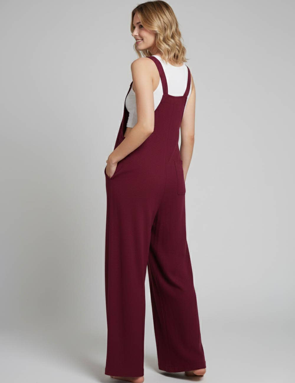 Sweetkama - Wholesale Overalls - Women's - Solid Color Botton Strape Overalls Daily Jumpsuit SKJ235716