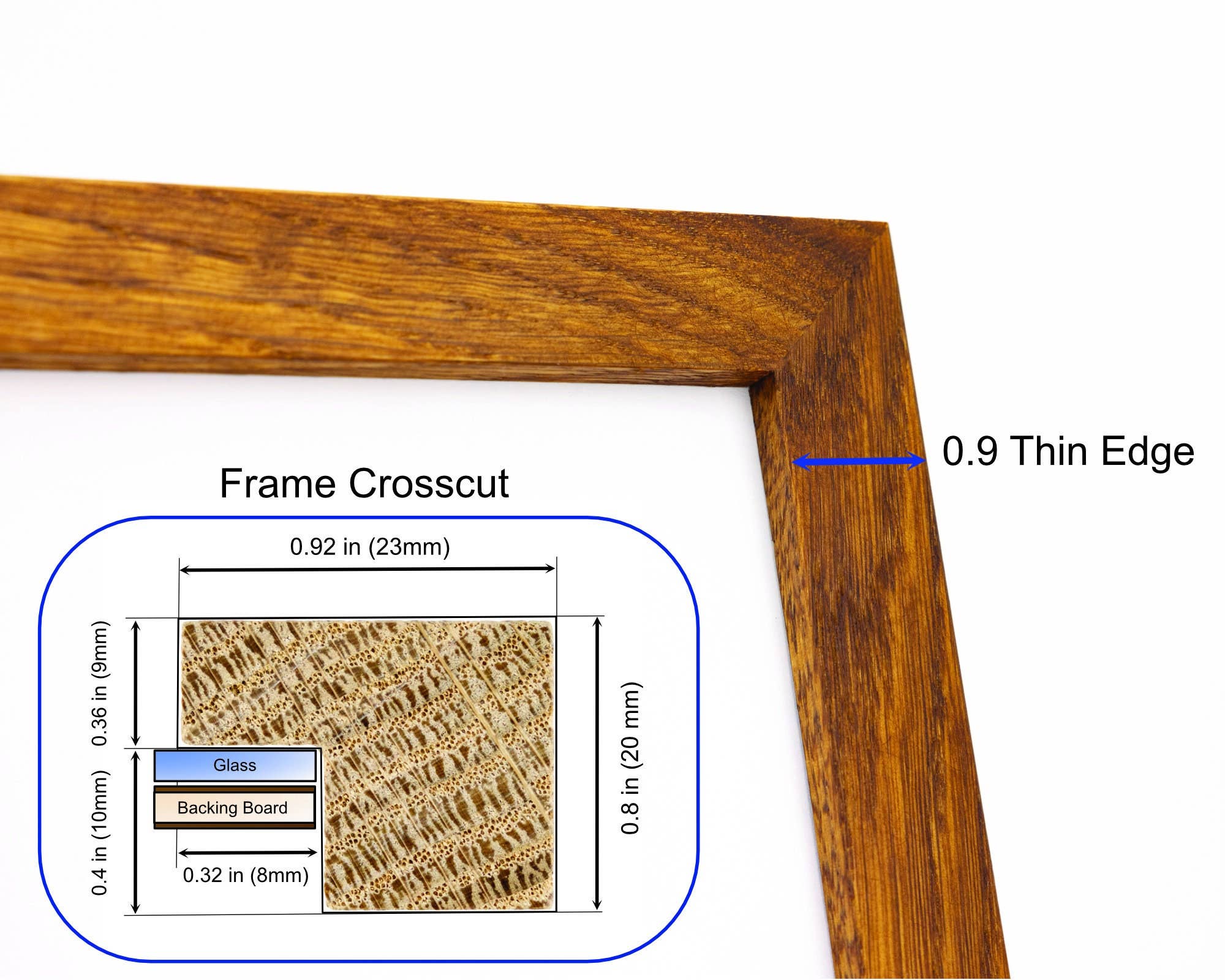 SIA EventFrame - Wholesale Picture Frame - Modern Oak Hardwood Picture Frame In 1" Flat Style3