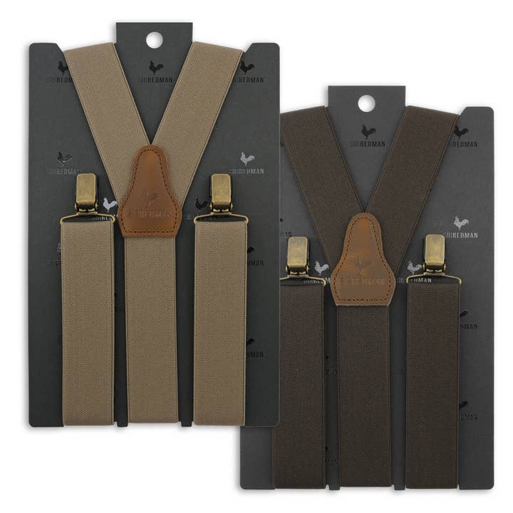 Sir Redman Braces-Set 2 -3 Strong Clips-Taupe for wholesale by Sir Redman