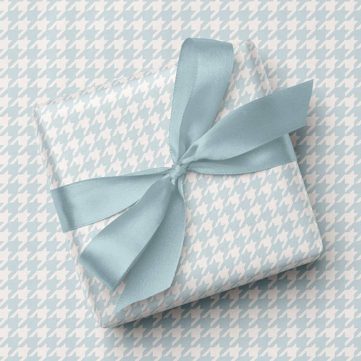 Blå Houndstooth Gavepapirrulle for engroshandel hos Vivie and Ash