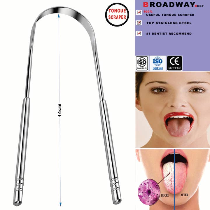 Metal Products - Wholesale Tongue Scraper - Tongue Scraper, Reduce Bad Breath Medical Grade, Stainless Steel Tongue Cleaners, Metal Tounge Scrappers, Tongue Scraper Cleaner for Fresh Breath6