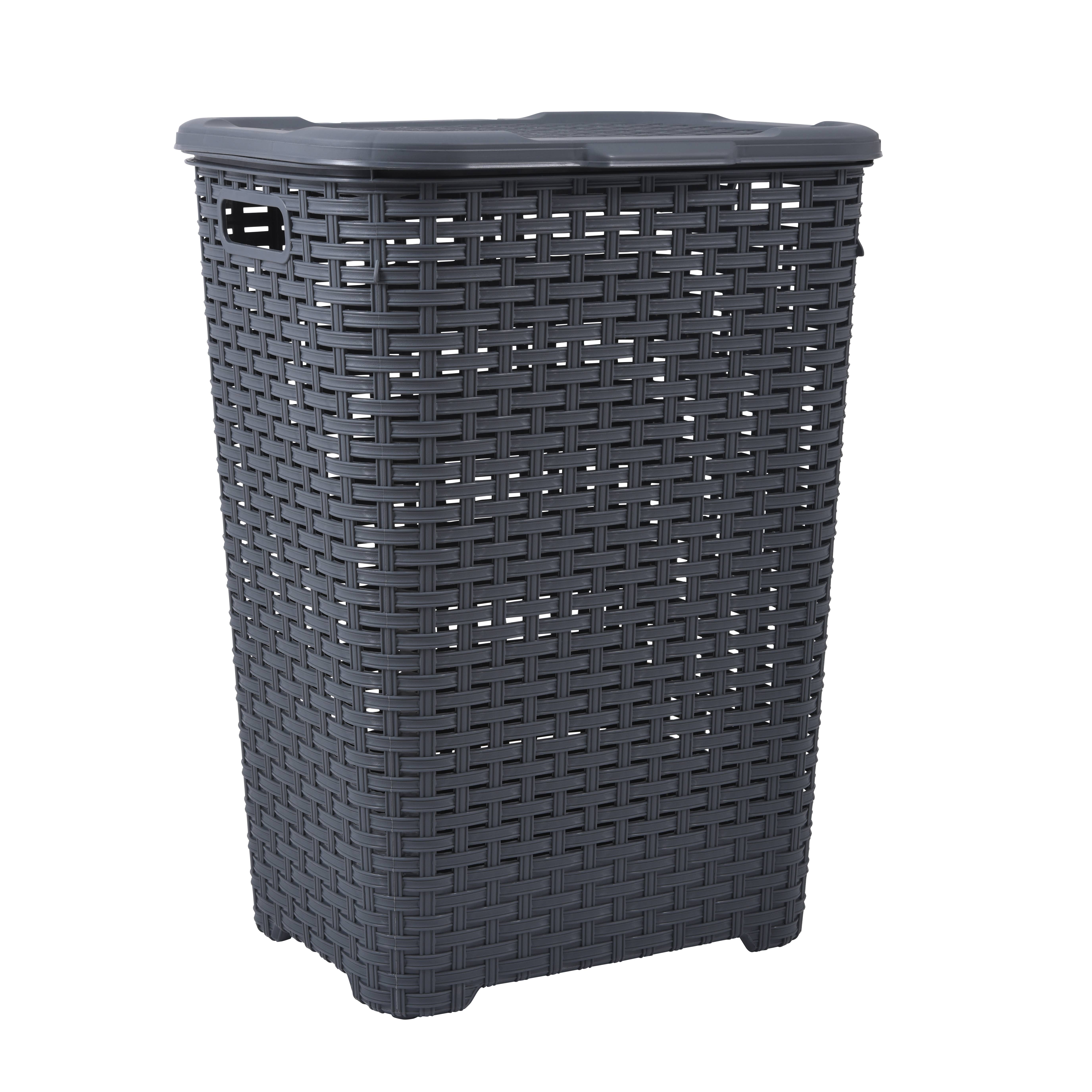 Superio Brand - Wholesale Laundry Hamper - Wicker Design Laundry Hamper, 60 Liter Tall Laundry Hamper0