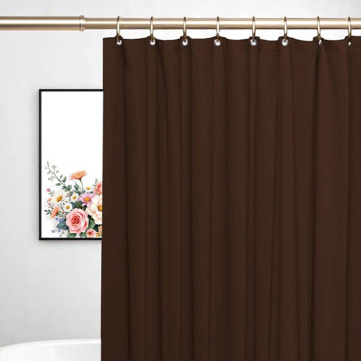 72" Mørkebrun Vinyl Bruseforhængsforing for engroshandel hos HomeRoots