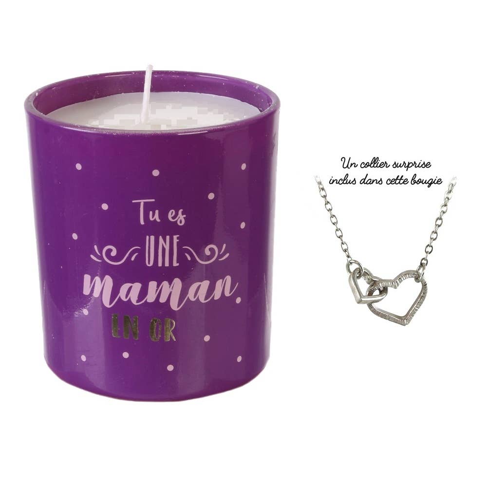 Jactal – Großhandel Kerze im Glas / gefüllte Kerze – Duftkerze „Maman“ mit Schmuck mit Überraschung2