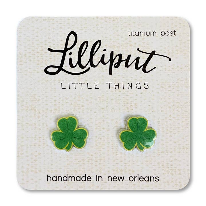 Shamrock Earrings // St. Patricks Day for wholesale by Lilliput Little Things