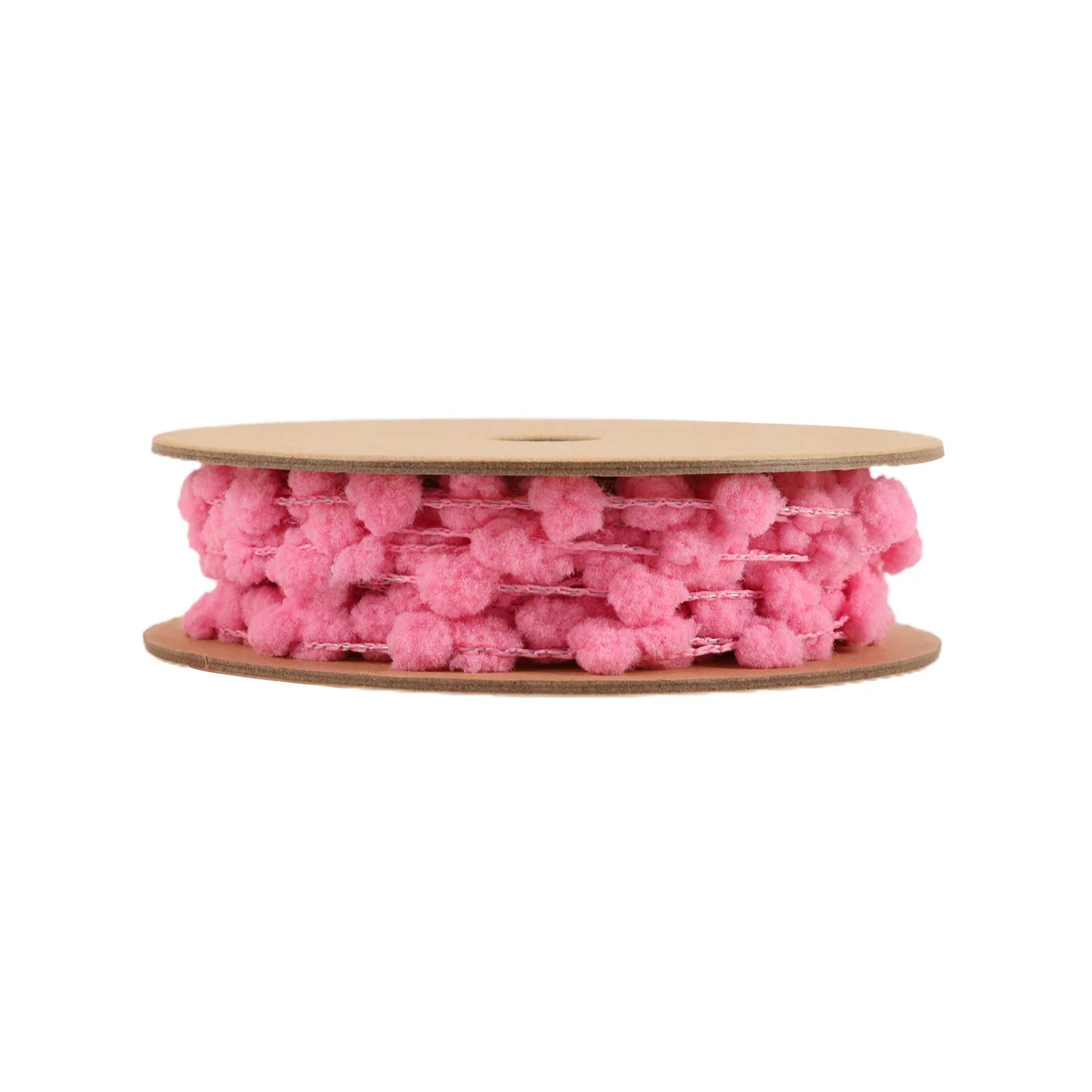 LA Ribbons Wholesale - Wholesale Pom Poms - 8mm Wired Pom Pom | Pink | 25 Yard Roll4