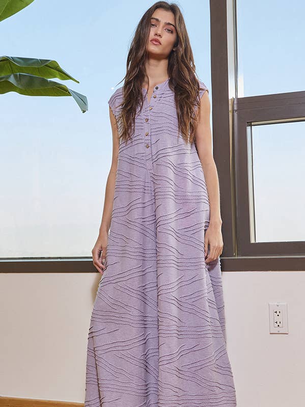 R5120W Textured Wide Leg Button-up Loose Fit Jumpsuit for wholesale by BUCKETLIST