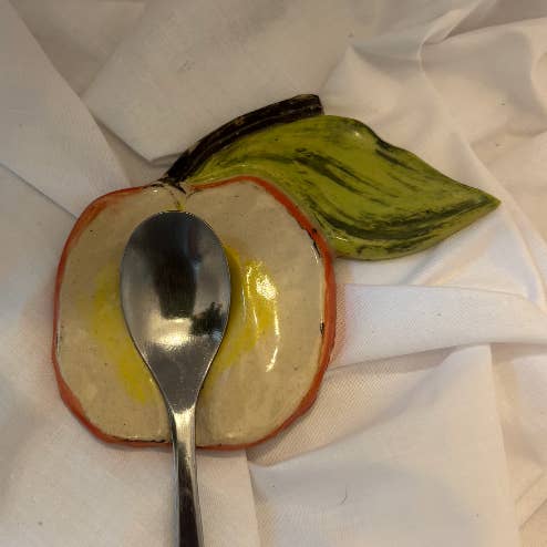 Spoon rest, Fruit design, Kitchen, Handmade Ceramic for wholesale by Tomekah George