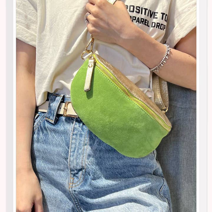 Z et Z - Wholesale Belt Bag - Women's - Small suede and iridescent leather fanny pack2