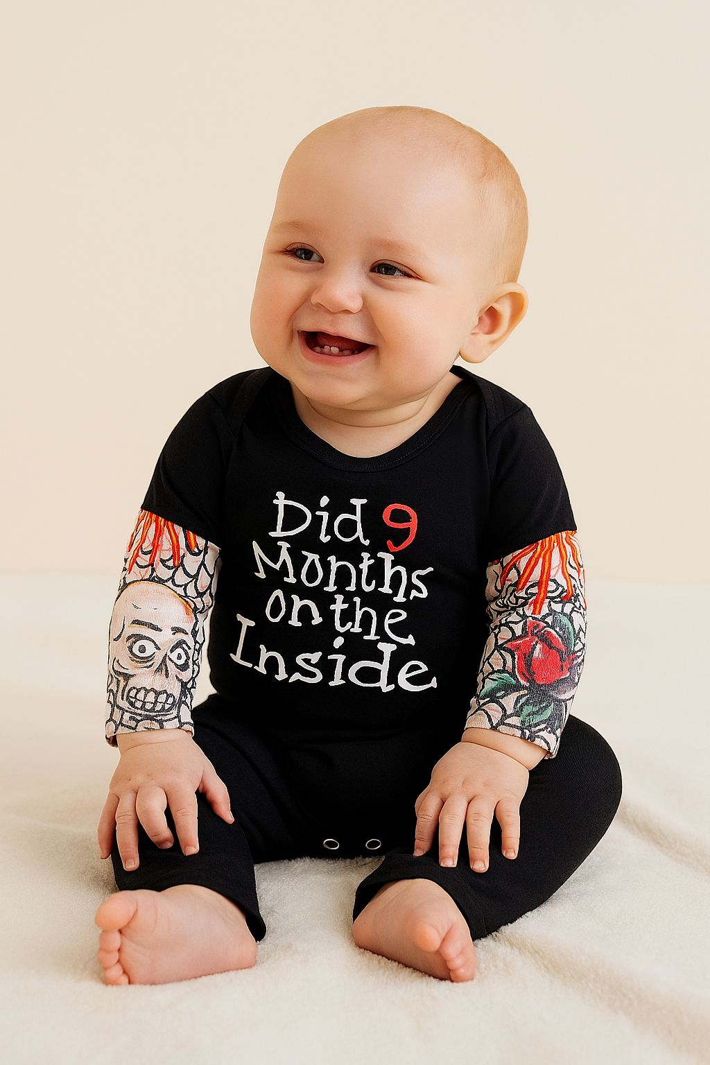 Fennco Styles – Macacão - Bebé por atacado – Fofo Macacão Bebé Algodão Preto6