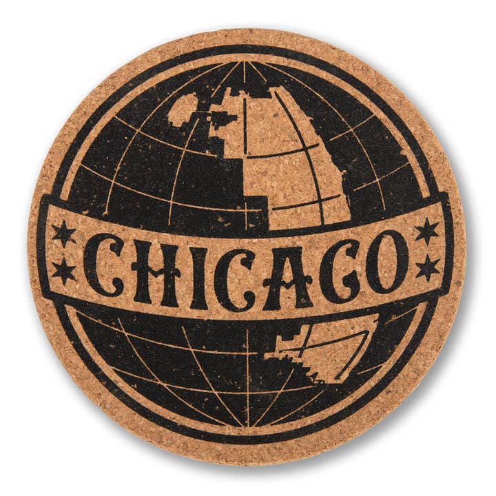 Chicago Globe Coaster for wholesale by Transit Tees
