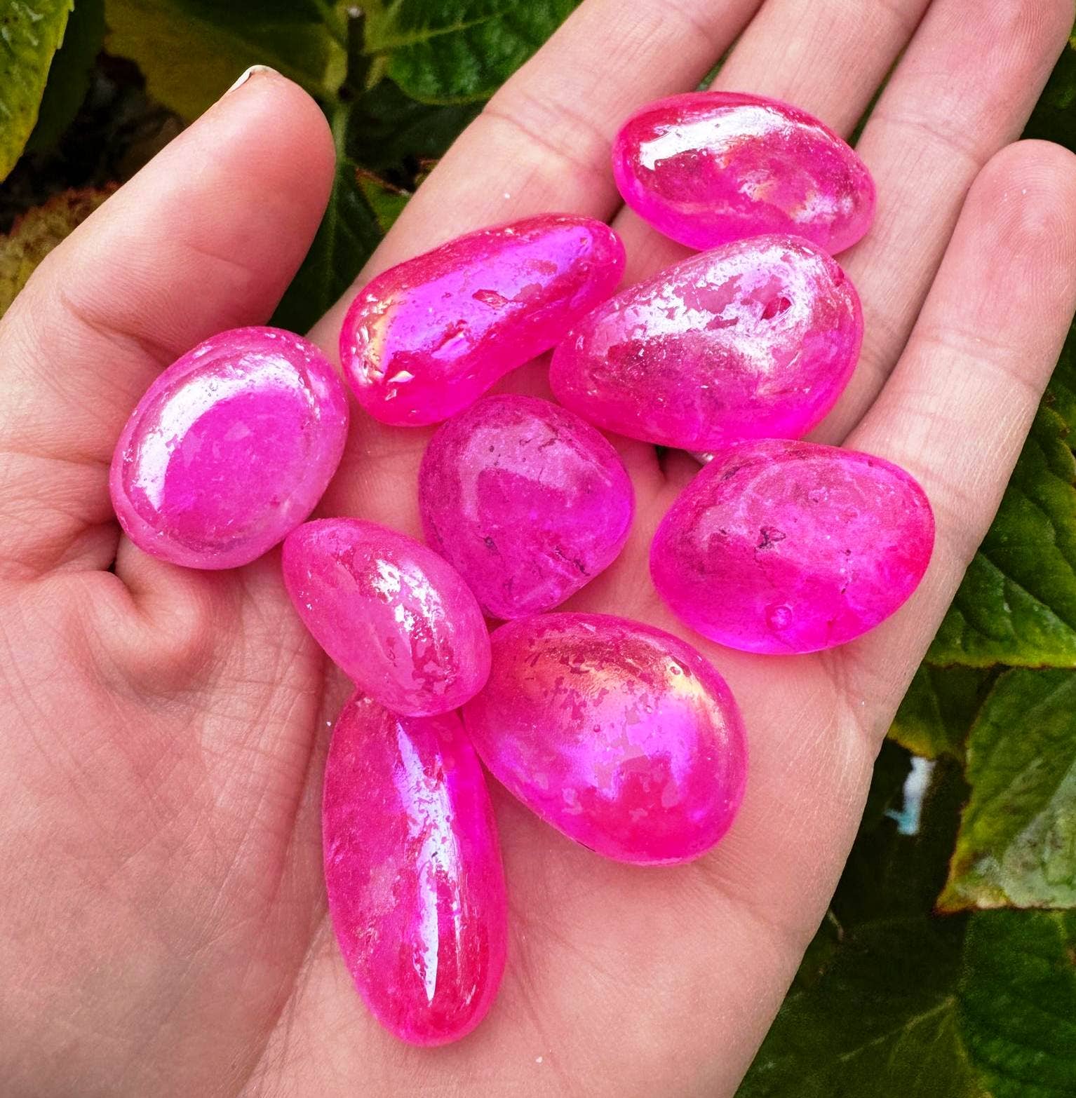 Elf Kendal Hippies – wholesale Spiritual stone/crystal – Pixie aura tumble 15-25mm pink gemstones pink tumbles by Elf6