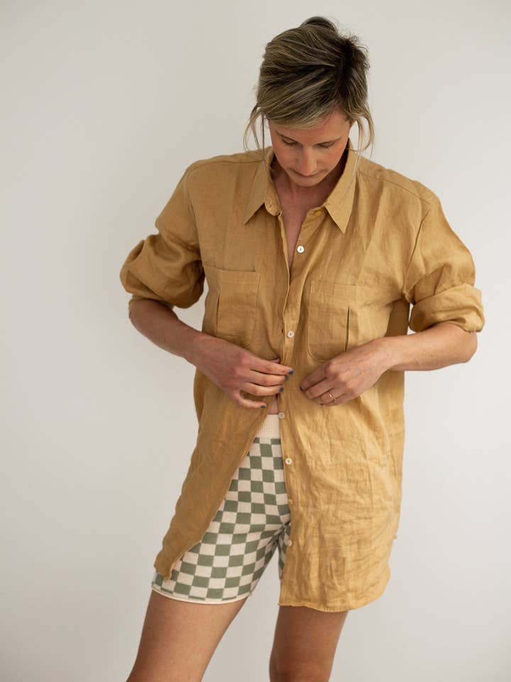 Pantalones cortos de ciclismo tejidos a cuadros Kanuka para mujer para venta al por mayor de Le Edit