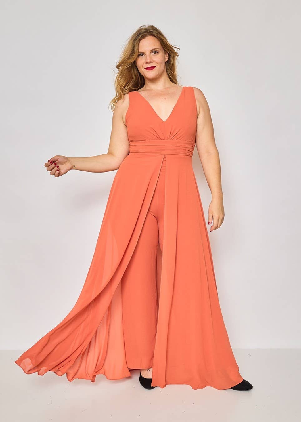 Eva & Lola - Epsilonn - Wholesale Dress - Women's - R1451QS - Plus Size V-Neck Jumpsuit19