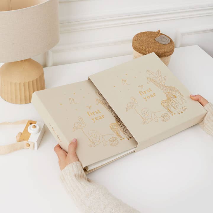Blush And Gold – wholesale Fotoalbum - Barn och baby – Mitt första år (födelse till 1 år gammal) Safari - Fotoalbum