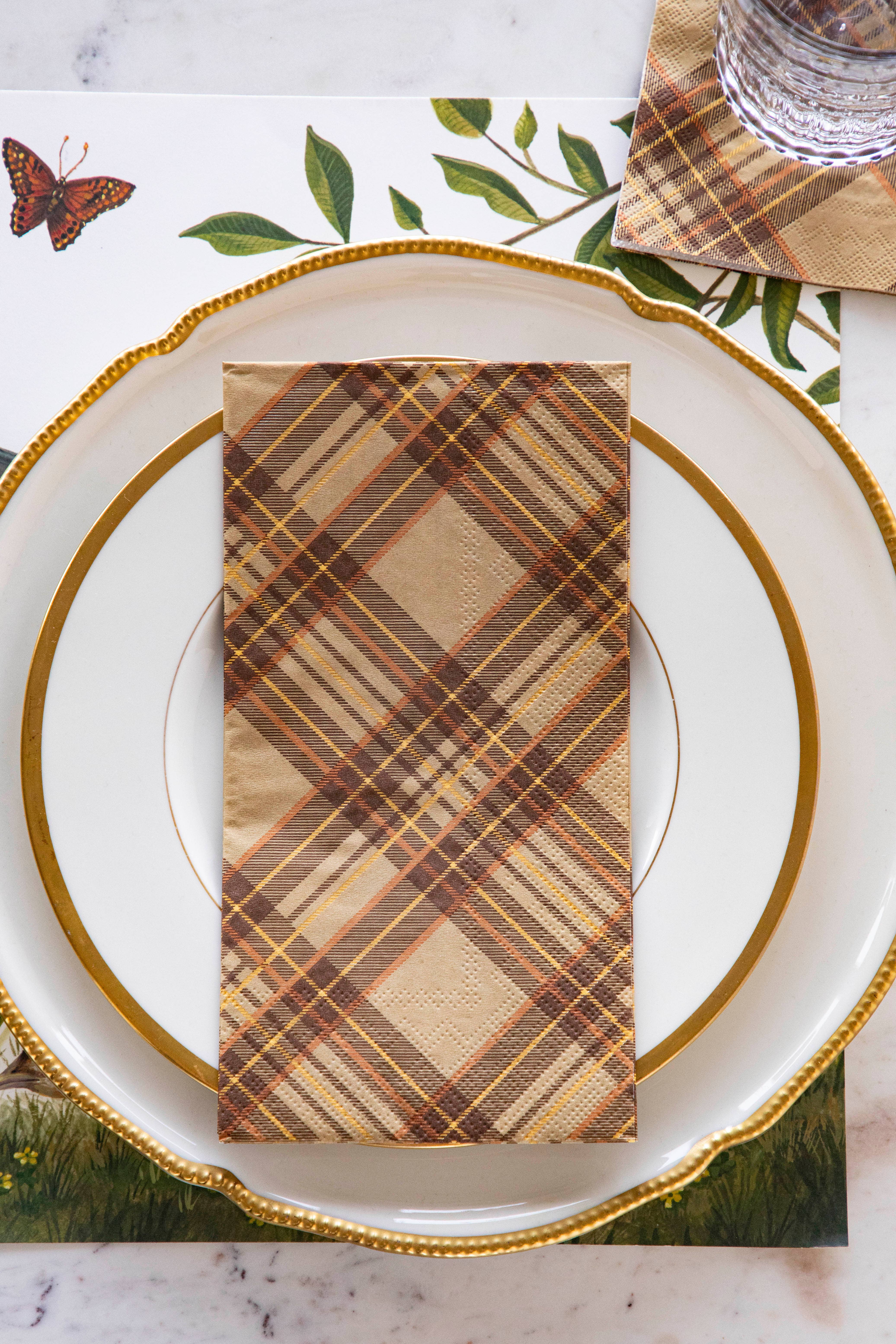 Hester & Cook - Stationery - Wholesale Disposable Napkin - Autumn Plaid Guest Napkin - Pack of 162