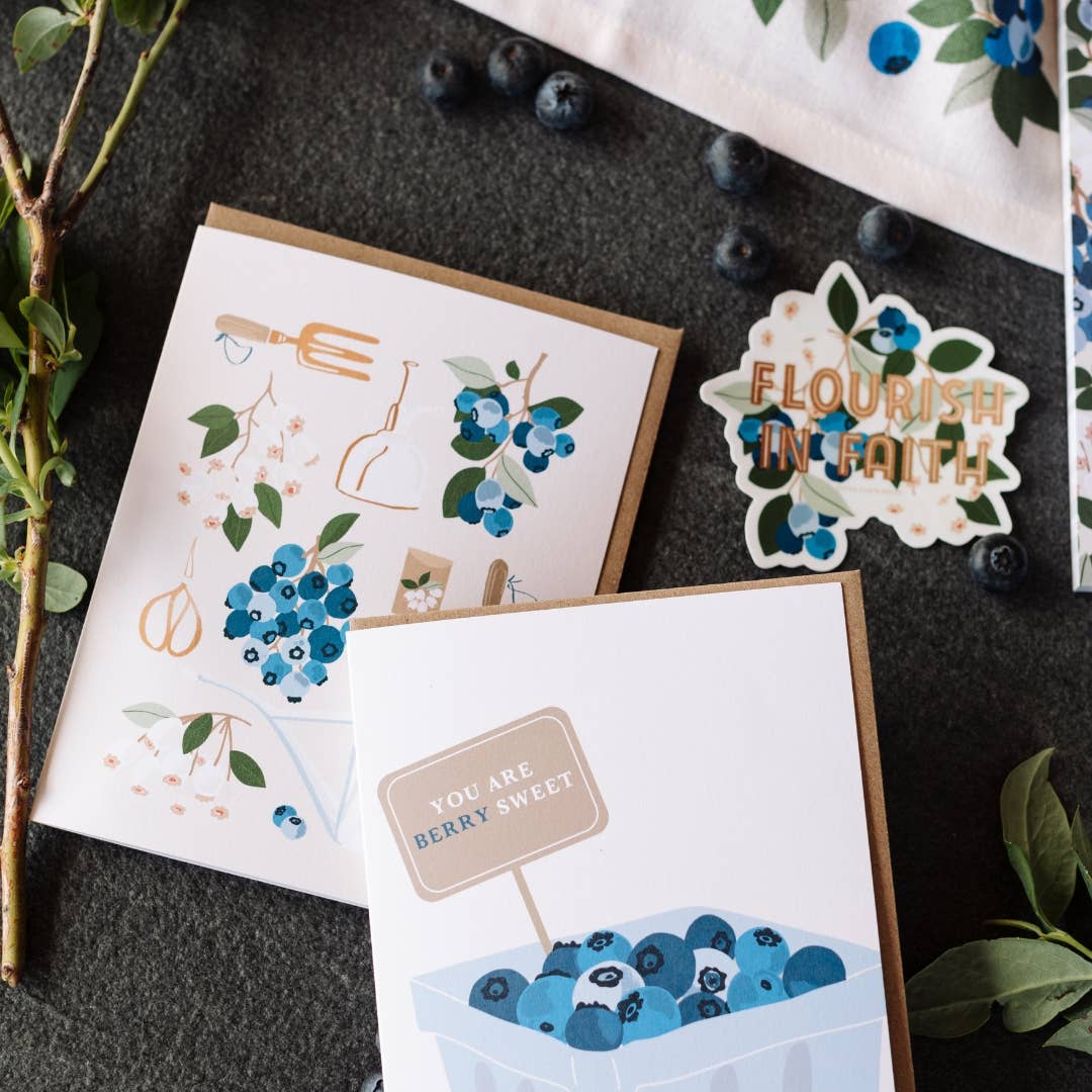 Paper Farm Press - Wholesale Love Card - You are Berry Sweet Blueberry Greeting Card1