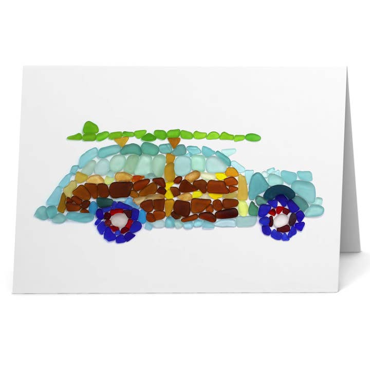 Carte de voiture en verre de mer Woody Surfer pour la vente par Beachcombing / Etched by the Sea