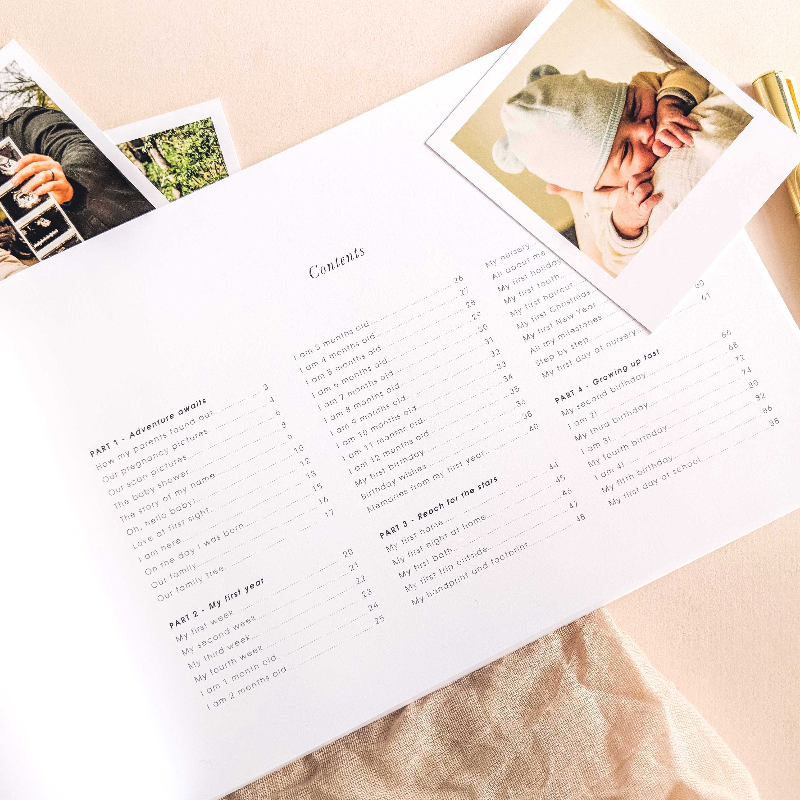 Blush And Gold - Wholesale Dagboek/agenda - Zwangerschap - (Woodland) Baby Journal - aandenken aan het cadeauboek voor nieuwe ouders10