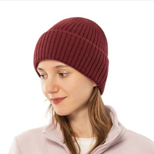 MKS America - Wholesale Beanie - Women's - Classic Solid Color Ribbed Knit Beanie Winter Warm Hat21