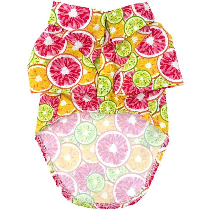 Doggie Design - Wholesale Pet Shirt - Dog - Hawaiian Camp Shirt - Citrus Slice