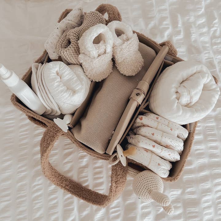 Petite + Co - Wholesale Diaper Caddy - Baby - NAPPY CADDY ORGANISER - ALL TEDDY | NUDE1