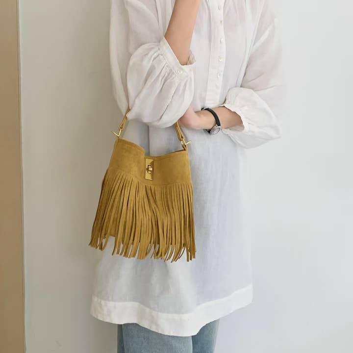 Pretty Persuasions – Engroshandel Crossbodytaske - Dame – P25085 Skindlignende Mikrofiber Læder Crossbody Bucket Taske7