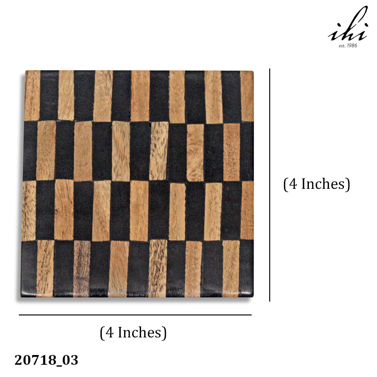 India Handicrafts Inc - Venta al por mayor Posavasos - Posavasos Black & Wood3