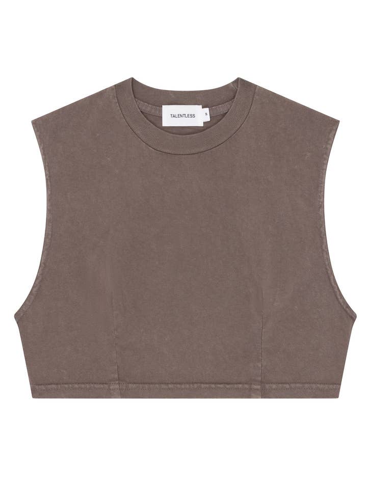 WOMENS CROP DART MUSCLE TANK for wholesale by Talentless