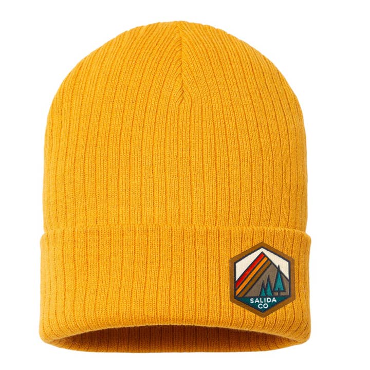 Spruce Seed - Wholesale Beanie - Women's - Rib Knit Beanie Hat- Salida Colorado Woven Patch Hat 6