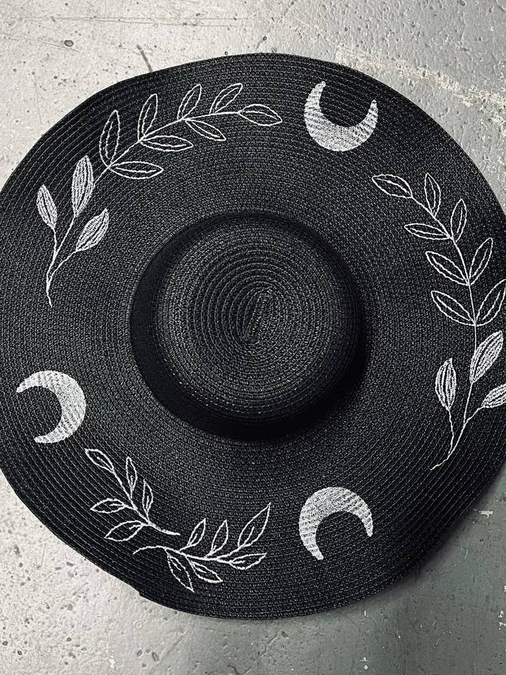 Floppy Sun Hat - XL Bant - Sort/Charcoal Fern Moon for engroshandel hos Witchwood Bags