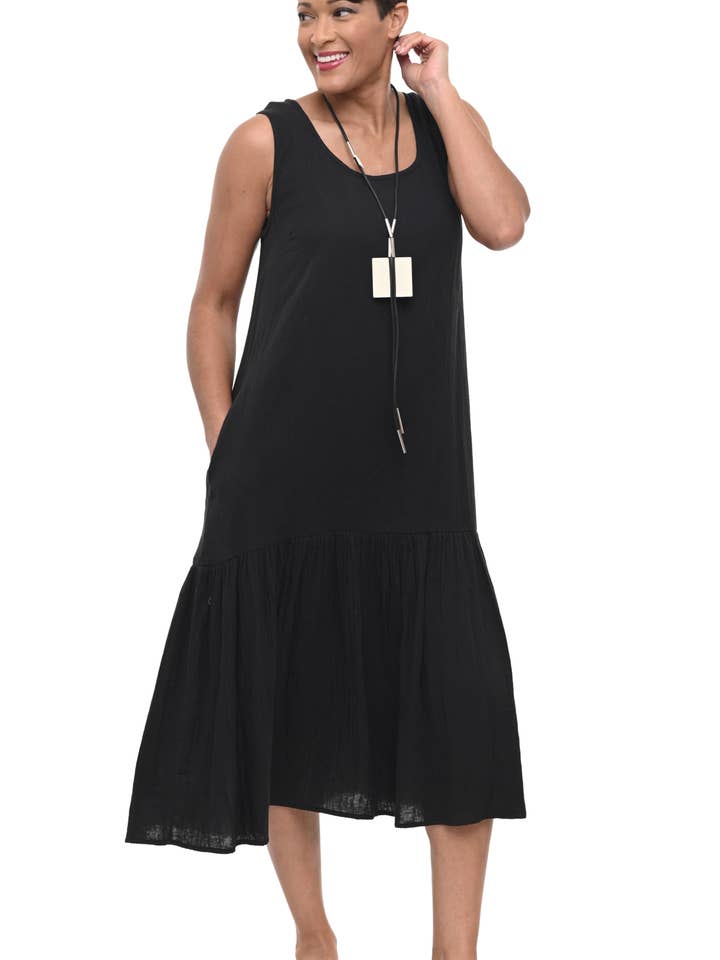 Vestido Yvette VCG492 en negro* para venta al por mayor de Tulip Clothing