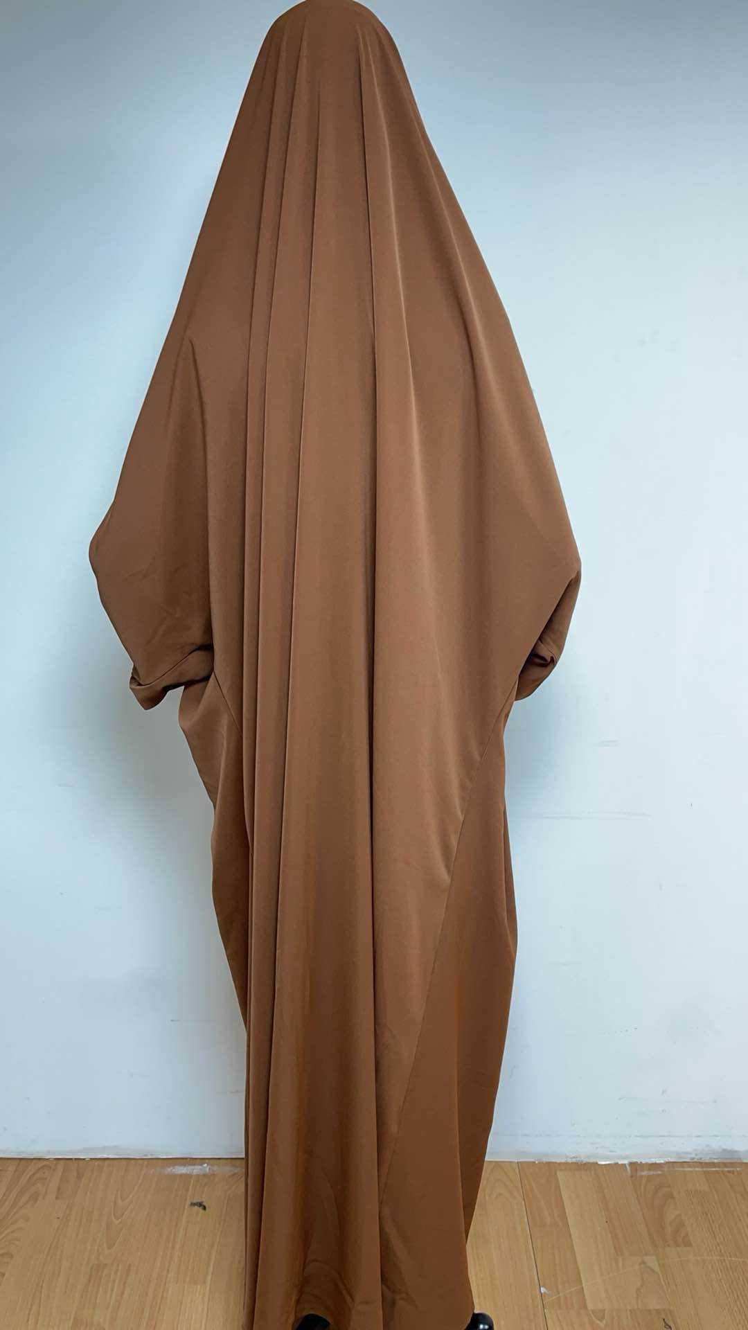 Aawoe Abaya - Wholesale Kaftan - Women's - Long Medina silk jilbab with puff sleeves - 23052