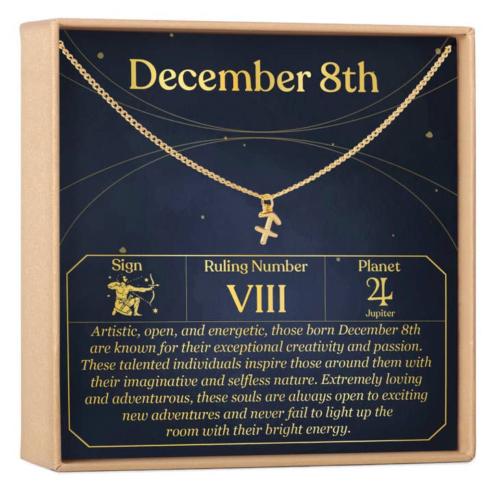 Dear Ava - Vente Colliers à pendentif - Collier cadeau du 8 décembre pour anniversaire, Sagittaire