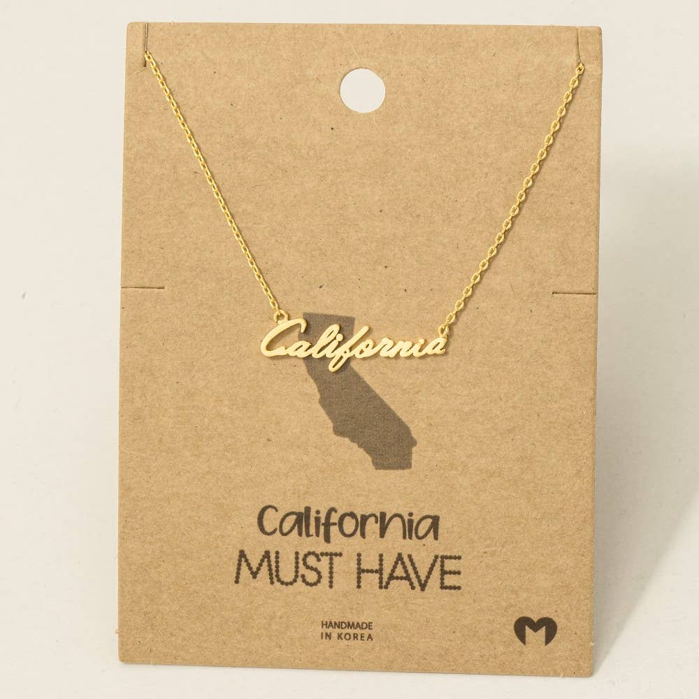 Fame Accessories – Engroshandel Halskæde med vedhæng – Californien håndskrevet vedhæng halskæde1