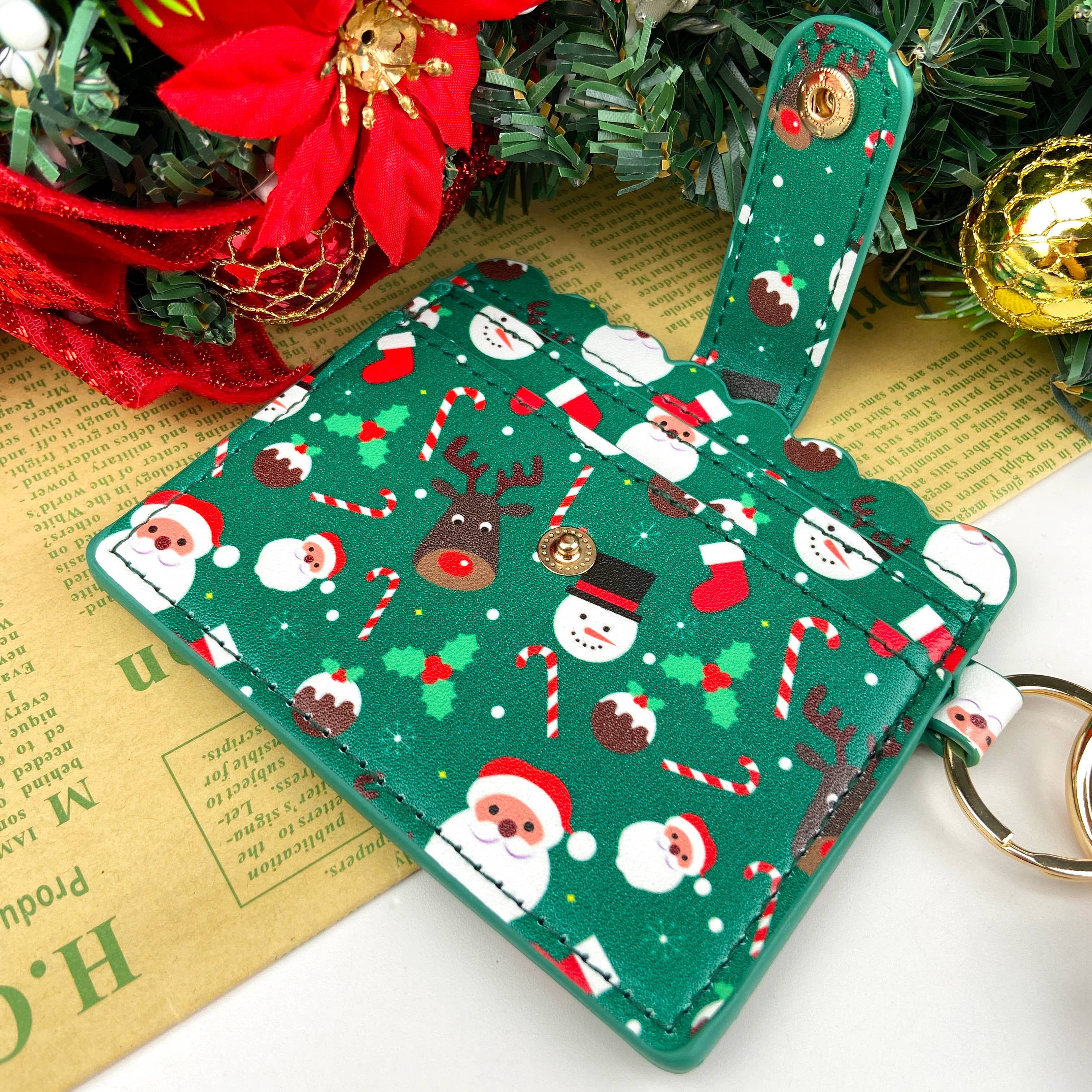 SoapElenGlen – wholesale Keychain bracelet – Christmas Gift Card Holder Silicone Bead Bracelet Keychain4