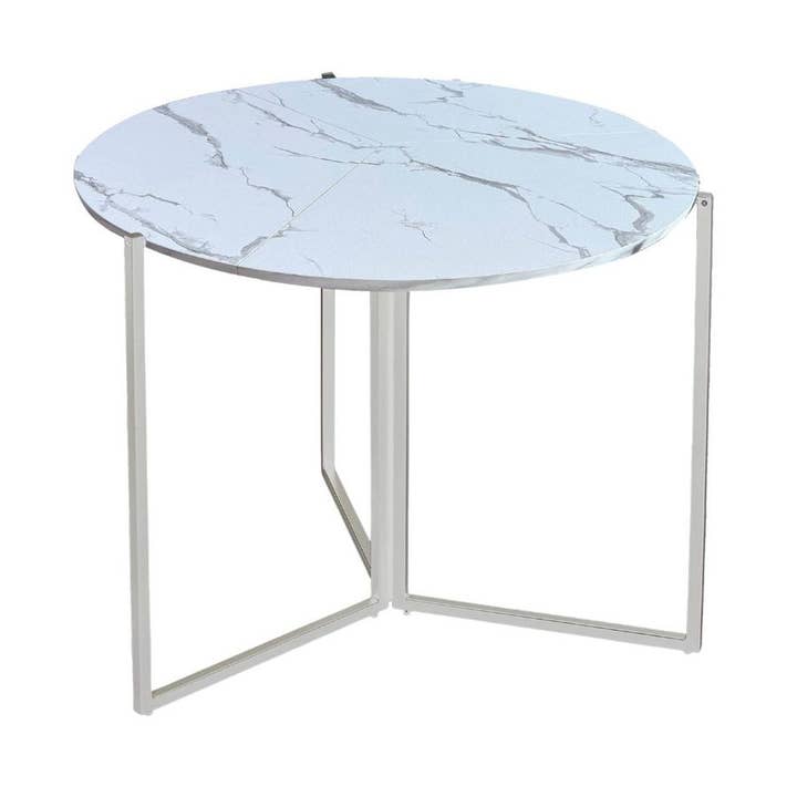 43" Folding Table Multi-Use in White Carrera for wholesale by Aria Home