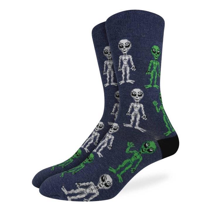 Men's Big & Tall Aliens Socks for wholesale by Good Luck Sock