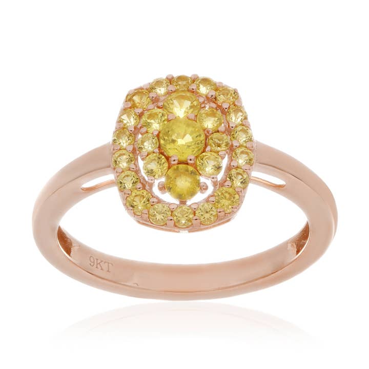 Yellow Sapphire 0.90ctw Ring In 9KT Yellow Gold for wholesale by Jaipur Jewelry
