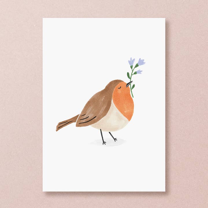 Robin Bird Postcard for wholesale by Studio Kuukeluus