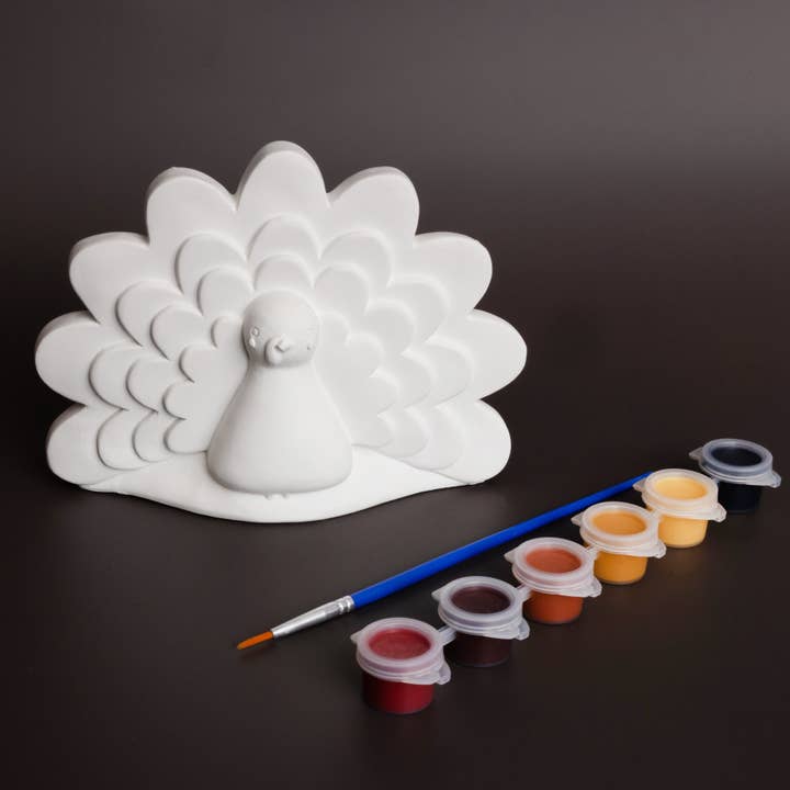 Jewelry Made by Me - Wholesale DIY Craft Kit - Paint-Your-Own Plaster Turkey Figurine Kit 1ct