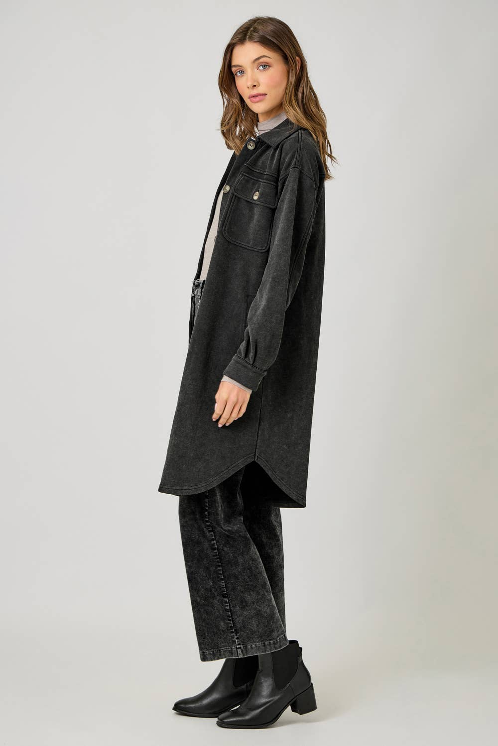 Mystree - Vendita all'ingrosso Giacca - Donna - 61231 Giacca Lunga in Spugna Lavata21