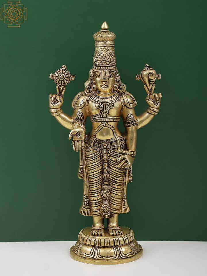 18" Brass Lord Venkateshvara for wholesale by Exotic India Art